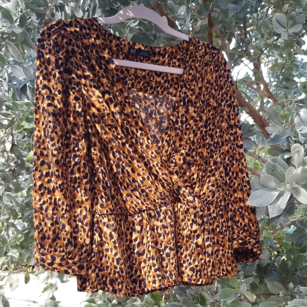 Animal Print Peplum Top